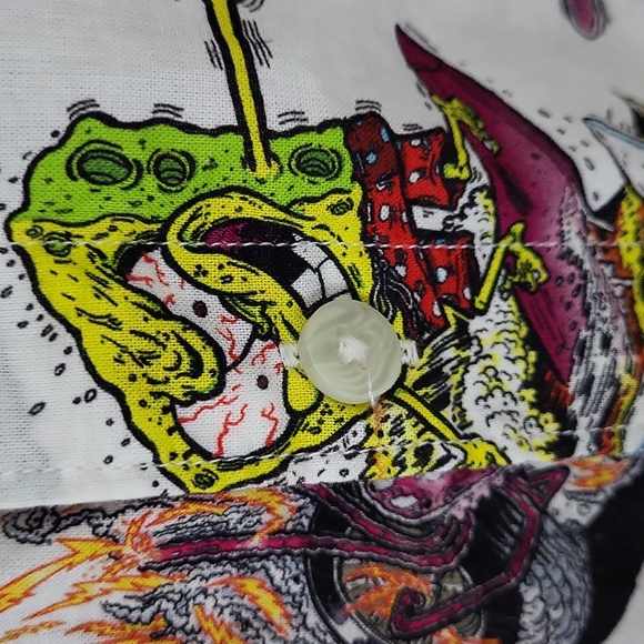 H&M x SpongeBob Squarepants Relaxed Fit Patterned Resort Shirt Size Large - Picture 4 of 13